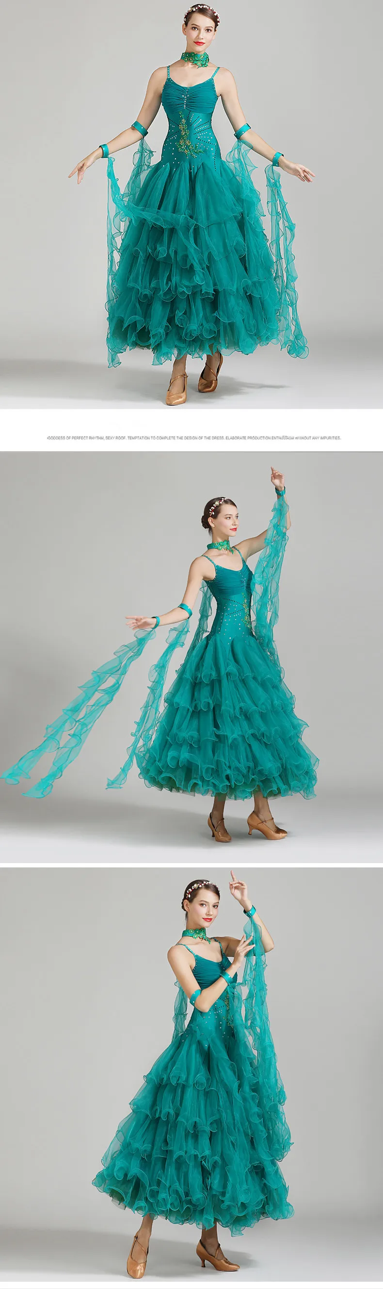 Женское платье для бальных танцев с вышивкой, большие свинг-платья для леди, Вальс Танго танцевальные костюмы для выступлений