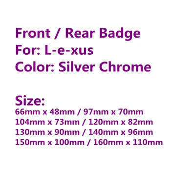 

ABS Chrome Silver Car Accessories Styling Front Head Hood Bonnet Rear Tail Bumper Trunk Boot Mark Badge Emblem Logo For Lexus