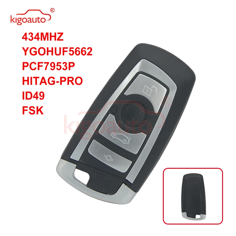 Kigoauto Новый YG0HUF5662 Замена умный дистанционный ключ-брелок от машины 4 кнопки 434 МГц