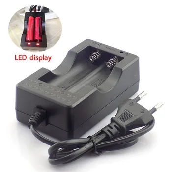 

Dual Rechargeable 18650 Battery power Charger plug adapter port Batteries Quick Charging Dock for flashlight Torch light EU plug