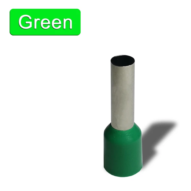 1000pcs/Pack E0508 E7508 E1008 E1508 E2508 Insulated Ferrules Terminal Block Cord End Wire Connector Electrical Crimp Terminator 1000pcs Green