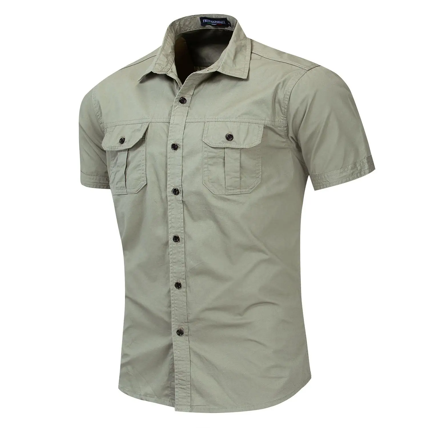 Raindrop Men Shirt Pocket Short Sleeve 