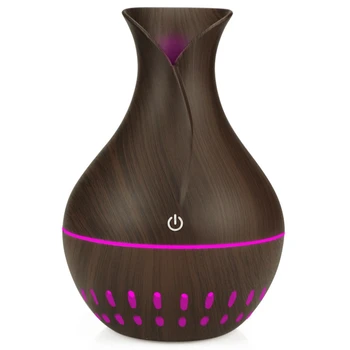 

Usb Mini 130Ml Air Humidifier Electric Aroma Diffuser Aromatherapy Essential Oil Cool Mist Maker 7 Color Light Deep Wood Grain
