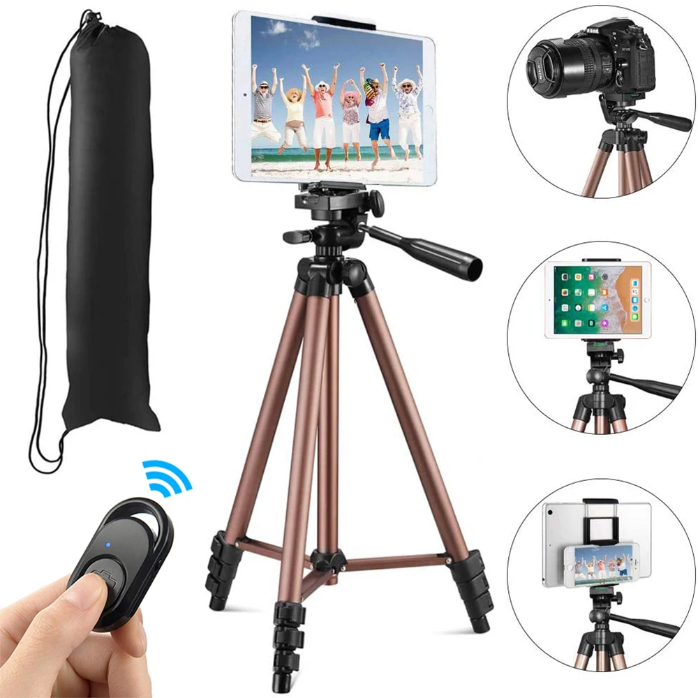50inch/125cm Lightweight Tripod for Phone, Tripod Stand with Remote & 2