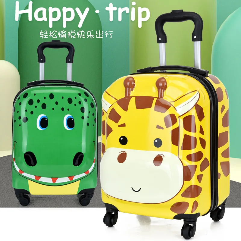 3D Cartoon Suitcases on Wheels for Kids Travel