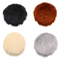 1PC 30x30cm Solid Color Warm Wool Round Cushion Stool Pad Thickening Dining Chair Cushion Anti-Slip Seat Mat Chair Mat Pad  1