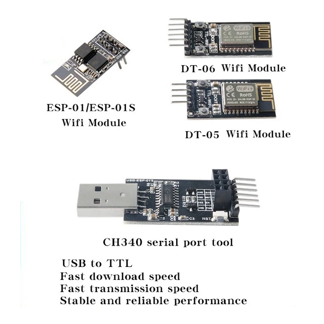 CH340 Chip Serial Port USB To TTL ESP8266 ESP-01/ESP-01S Firmware.