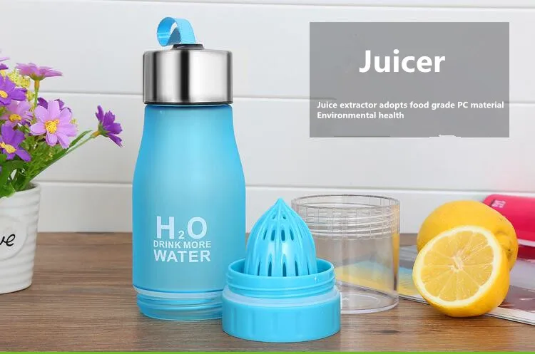 Drinkware For Outdoor new hot 650ML H2O Lemon Juice Fruit Water Bottle Infuser Portable Shaker Sports Bottle BPA Free gift