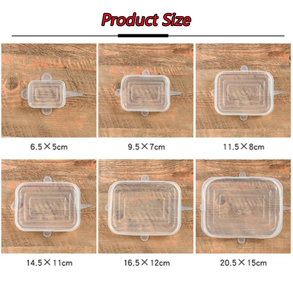 Food Cover 6Pcs Food Grade Silicone Stretch Lids Kitchen Tools Reusable Wrap Sealed Keep Fresh Stretchy Bowl Cover