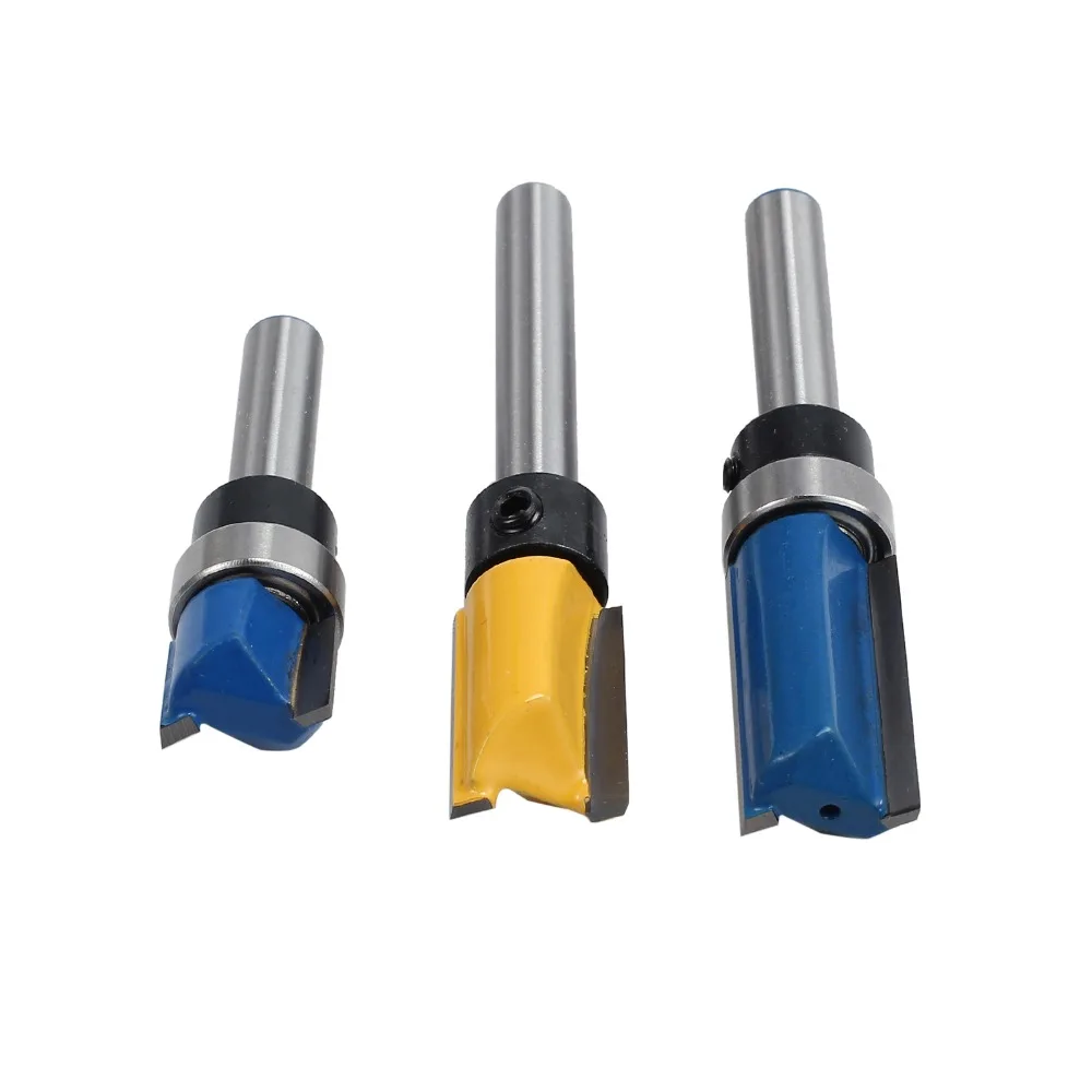 Proster для 3 шт 1/4 ''хвостовик верхний опорный элемент для промывания и подравнивания шаблон маршрутизатор Набор бит фреза