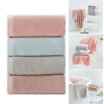 

Bath Cotton Wearable Bath Towels Beach Towel Wrap Bathroom Towel Twill Plain Towels 70x140cm Hogard
