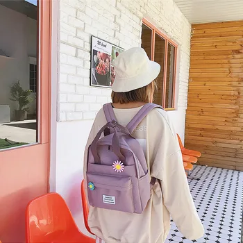 

brand South Korea lovely ins soft bag female student Japanese Harajuku sunflower backpack small fresh ulzzang purple backpack