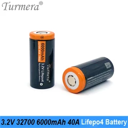 Turmera 12Pieces TR60 6000mAh 40A 3.2V 32700 Lifepo4 Battery for 4S3P 12.8V 18Ah Solar Panel and Uninterrupted Power Supply  Use
