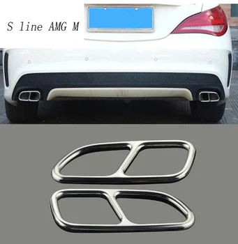 

Car Styling Automobiles Tail Throat Decor Frame For Mercedes Benz CLA C117 Exhaust Pipe Trim Covers Stickers Auto Accessories
