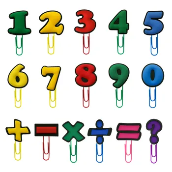 

50Pcs Hot Cartoon Lovely Numbers And Symbols Bookmarks Paper Clips Office Supplies Stationery Decoration For Kids Party Gifts