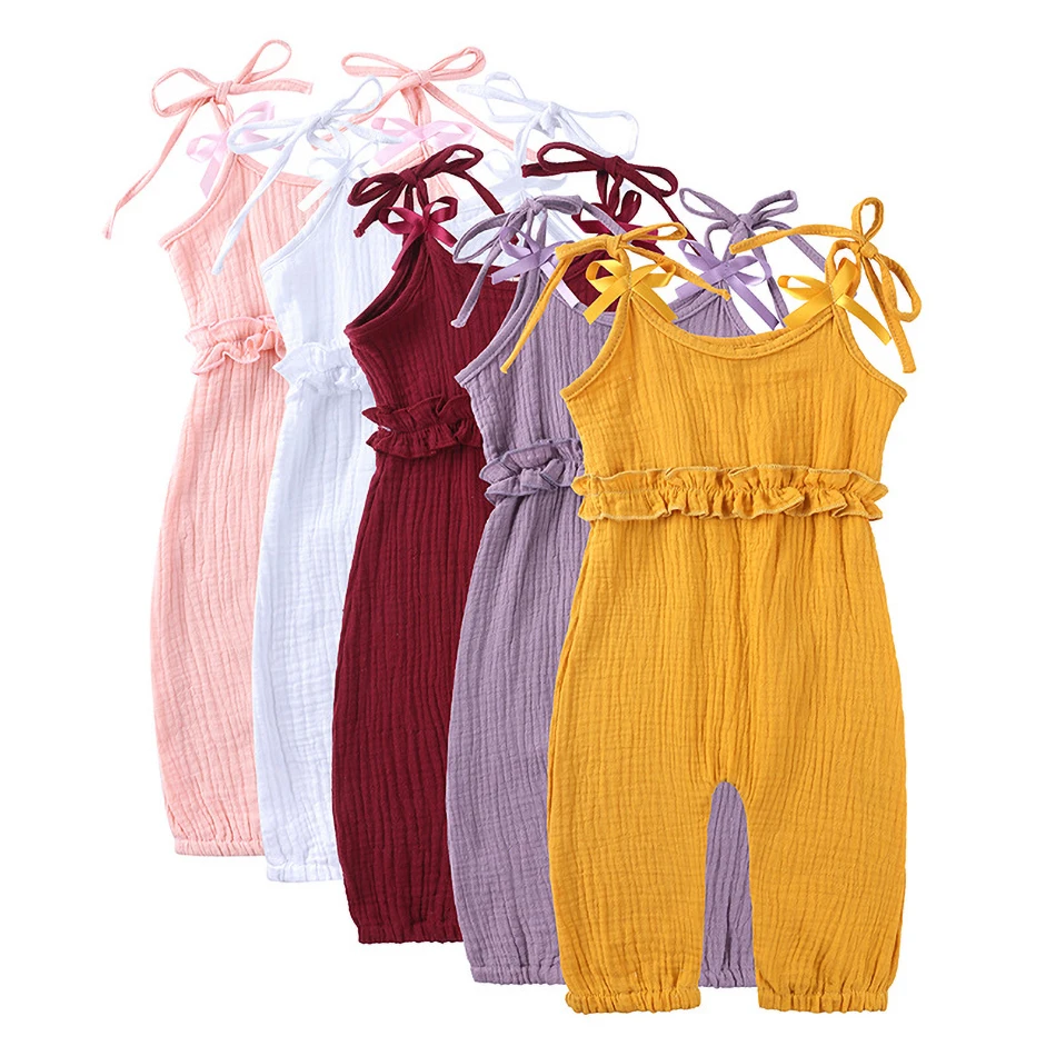 

6M 12M 1 2 Years Old Baby Girls Clothes Europe and America Style Little Kids Cotton Suspenders Jumpsuit Children Babies Costume