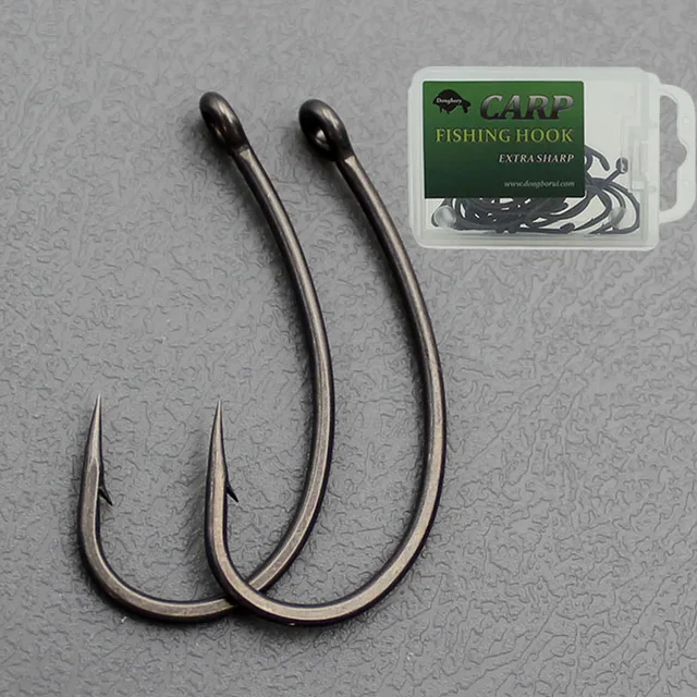 JIGEECARP 30pcs Carp Fishing Hooks Coated FishHooks Carbon Steel Rigging Carp  Hooks Micro Barbed Curve Shank Gripper Hook - AliExpress