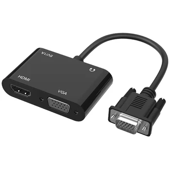 

HOT-VGA to HDMI VGA Adapter with o Cable and USB Cable for Computer, Desktop, Laptop, PC, Monitor, Projector, HDTV