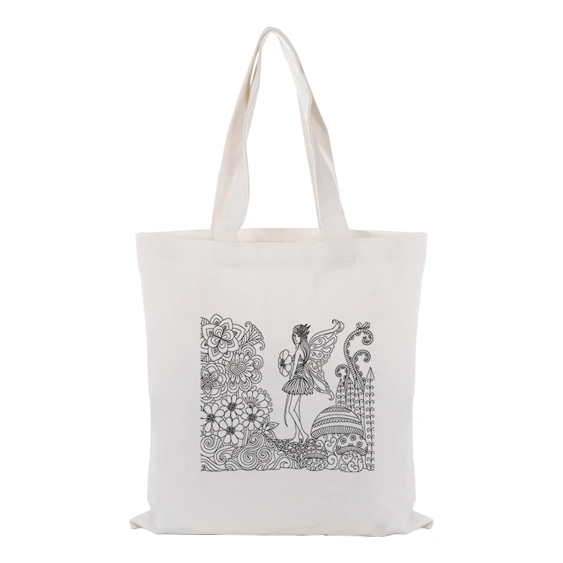 Сумка иллюстрация хозяйственная сумка ежедневное использование пользовательский печать текстовый логотип канва для DIY сумка экологический многоразовый переработанный