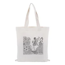 Сумка иллюстрация хозяйственная сумка ежедневное использование пользовательский печать текстовый логотип канва для DIY сумка экологический многоразовый переработанный