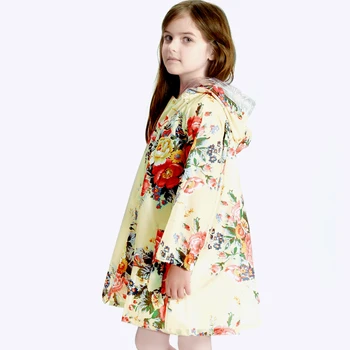 

Flower Children Raincoat Baby Waterproof Girls Lovely Big PonchoPoncho Long Raincoat for Children Kids Rain Coat Girls B70