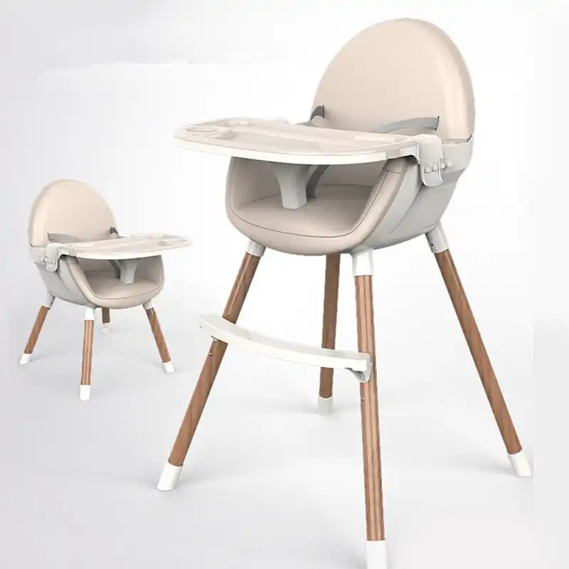 Children Plastic Dining Chair Baby Solid Wood Beech Dining Chair Baby Multifunctional High Foot Adjustable Dining Chair