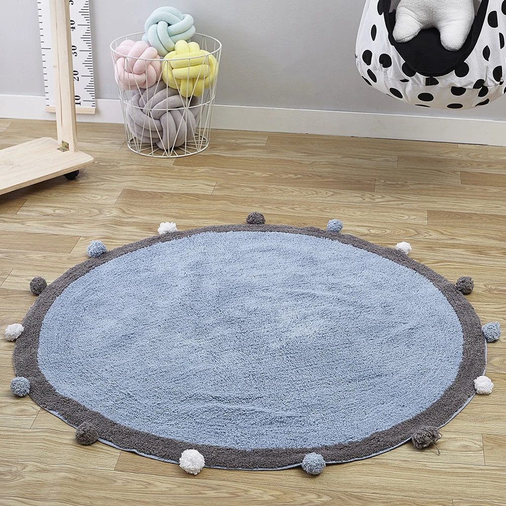 Nordic Baby Mat Floor Rug Cotton Baby Carpet Thick Round Games Activity