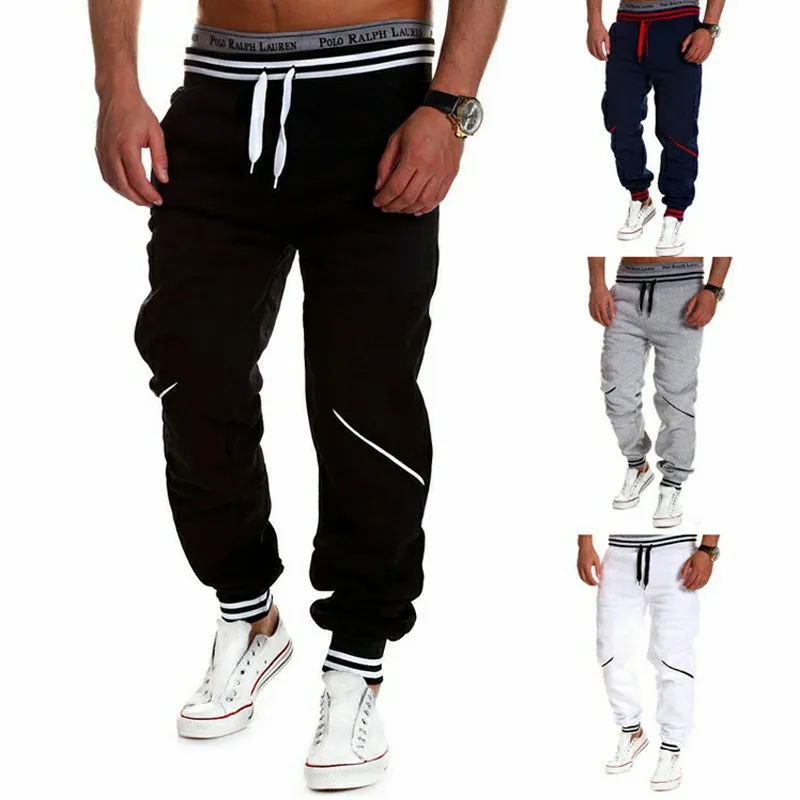 

New casual pants men's European and American style casual contrast color stitching sports trousers 4XL