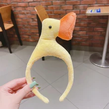 

Cartoon duck Oversize Gray White Yellow Pink Hair Hoop Headbands Cloth Headwear For Women