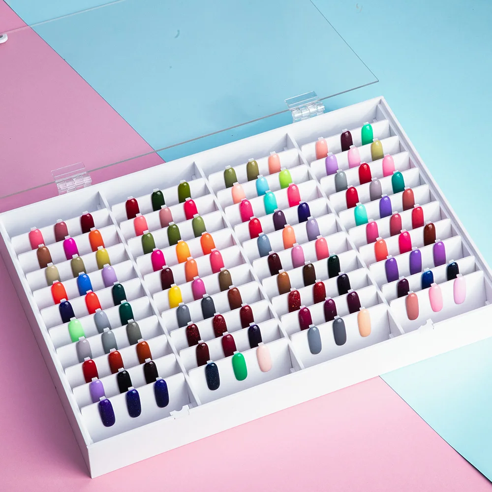 LadyMisty Fake Nail Tips Color Display Box Acrylic Nail Polish Display