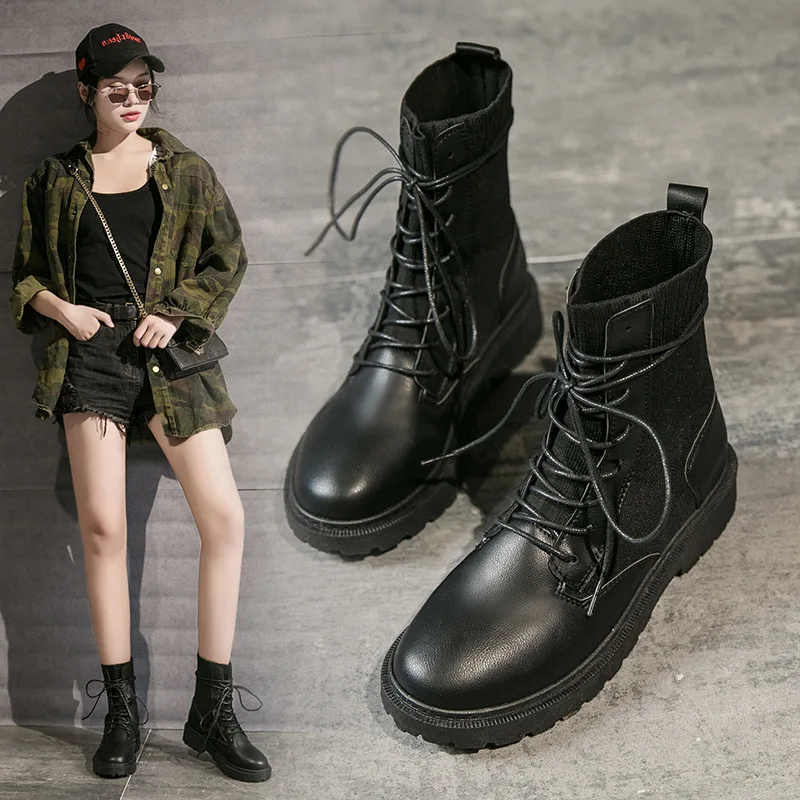 

Martin Boots Women's 2019 New Style Versatile British Style Spring And Autumn Single Boots Thick Bottomed Online Celebrity Thin