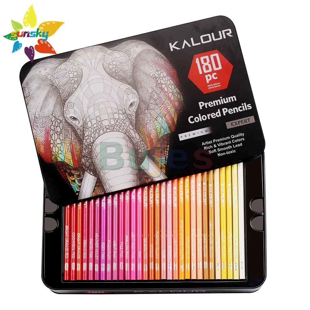 Kalour 180 Color Premium Colored Pencil Oil Colored Pencil Metal Color