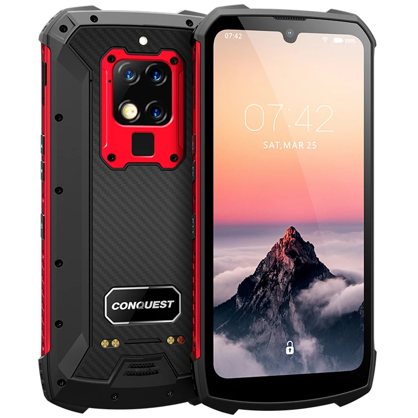 

CONQUEST S16 8GB 256GB 48mp shockproof Mobile Phone 6.3" Android 9.0 UV Detection Infrared Remote Control 4G Rugged Smartphone