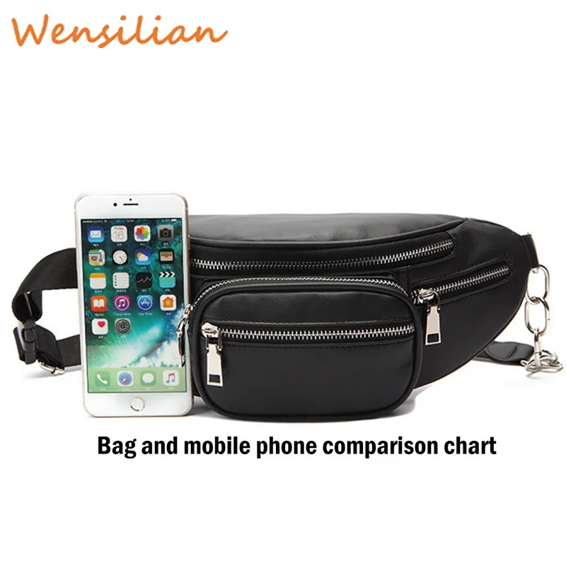 Поясная сумка для девочек забавная на пояс нагрудная Сумка бананка кожаная