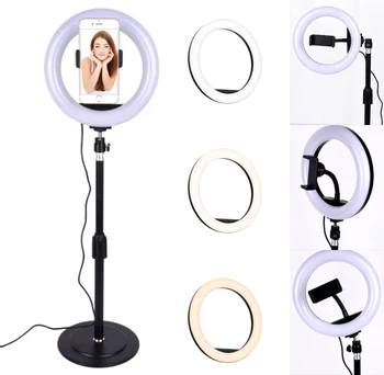 

LED Selfie Ring Light Camera Phone Ring Lamp With Stand Tripods For Mobile Phone Makeup Video Live Stream Studio Youtube