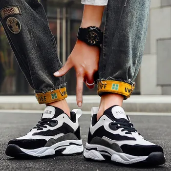 

Mens Casual Shoes Fashion Sneakers For Men Flat Shoes Trend Comfort Shoes Men's Breathable Mesh Net catwalk sports running shoes