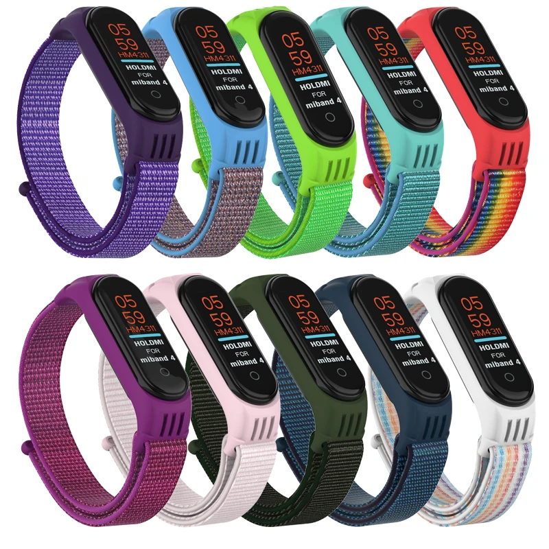 

Nylone Correa for Mi Band 3 4 Fitness Bracelet Strap Smart Watch Pulseira Wrist for Xiaomi Miband 3 4 Mi3 Mi4 Belt Accessories
