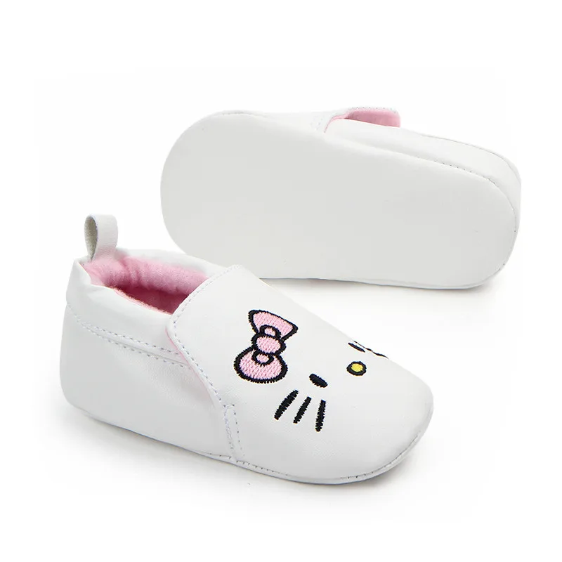 Lovely Cartoon Baby PU Shoes Soft Sole Antislip Newborn First Walkers Infants Girls Crib Shoes