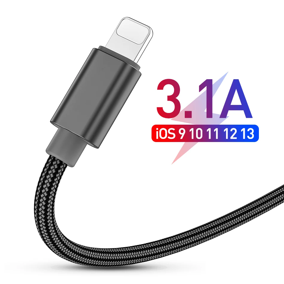 USB кабель ROCK для iPhone 11 Pro Xs Max Xr X 8 7 6 6s iPad быстрая зарядка зарядное устройство провод