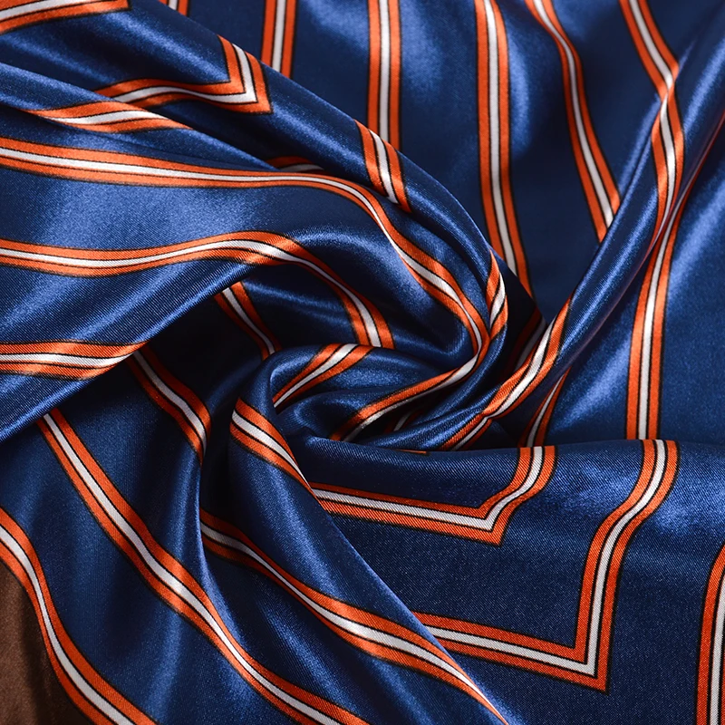 Женский шёлковый шарф BYSIFA черный квадратный с цепочкой 90x90 см весна осень|Женские