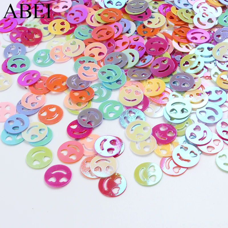 50g/lot 10mm Loose Sequins Round Smile Face For Wedding Party Scrapbooking Decoration DIY Paillettes Crafts Accessories | Дом и сад