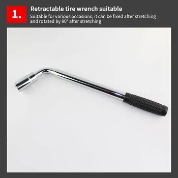

New Car Wheel Brace Wrench Tire Tyre Telescoping Lug Wrench With Sockets Extendable Wheel Wrench Ratchet Socket Wrench Tool