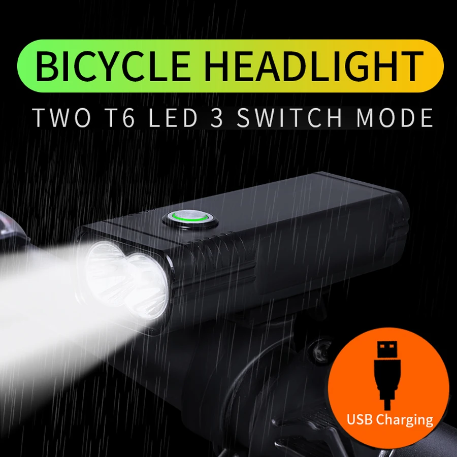 Светильник NEWBOLER 5200 мА/ч для велосипеда, USB, MTB, велосипедный светильник, T6 L2, 2400 люмен, светодиодный фонарь, головной светильник, кронштейн, велосипедная передняя лампа
