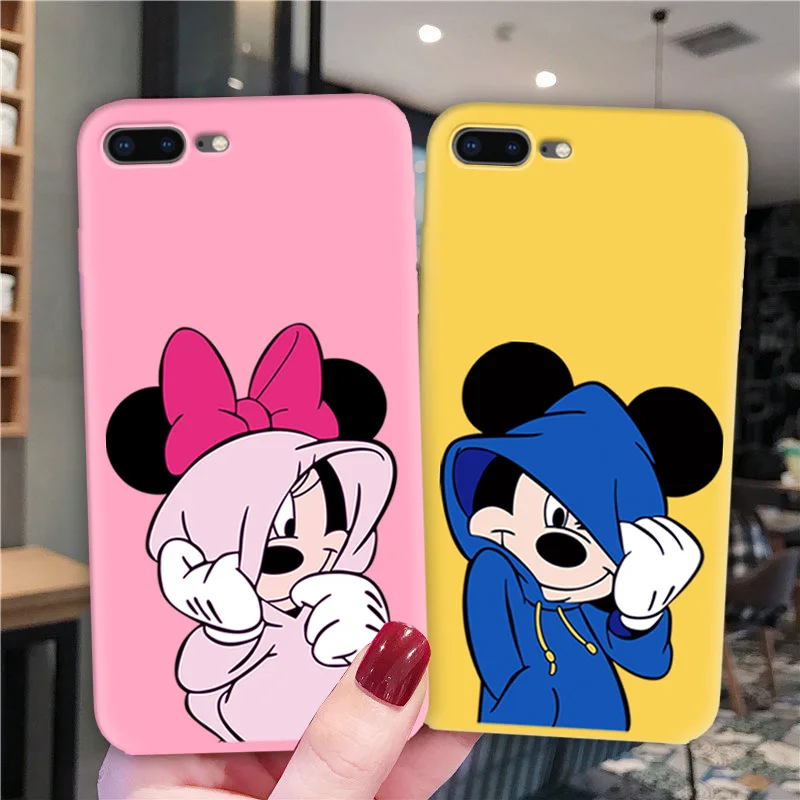 Скраб многоцветный корпус для iPhone X XR XS Max 11 Pro милые Чехлы телефона Микки 5 5S SE 6 6S 7 8