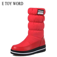 E TOY/зимние водонепроницаемые ботинки; женские теплые хлопковые ботинки с подкладкой; короткие ботинки; женские ботинки на толстой нескользящей подошве