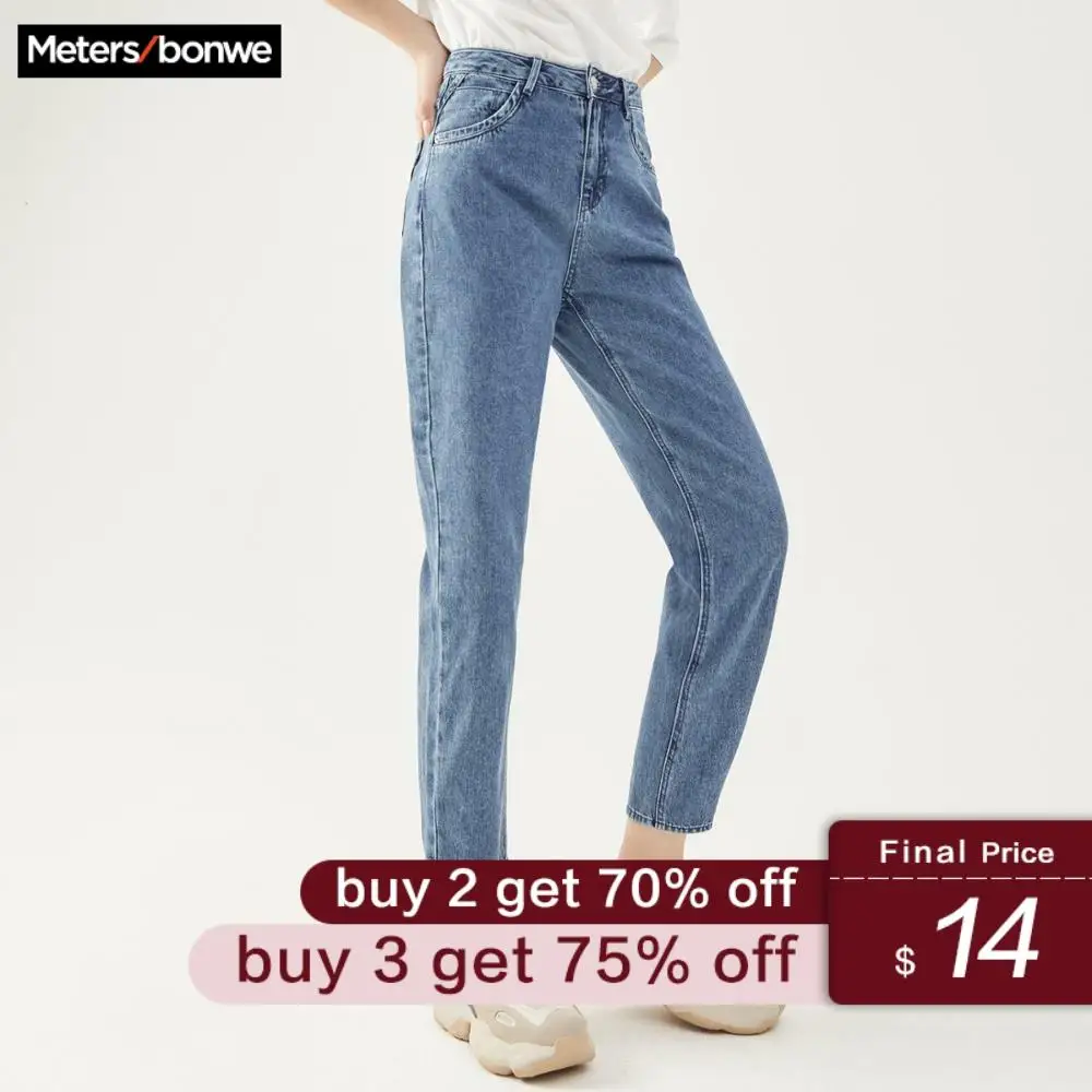 

Metersbonwe 2020 Spring New Jeans For Women Jeans Woman Blue Denim Pants High Quality High Waist Straight Office Lady Jeans