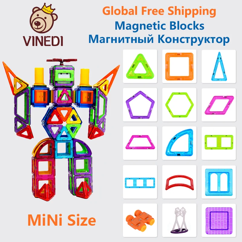 Конструктор VINEDI Магнитный конструктор мини-размера набор магнитных