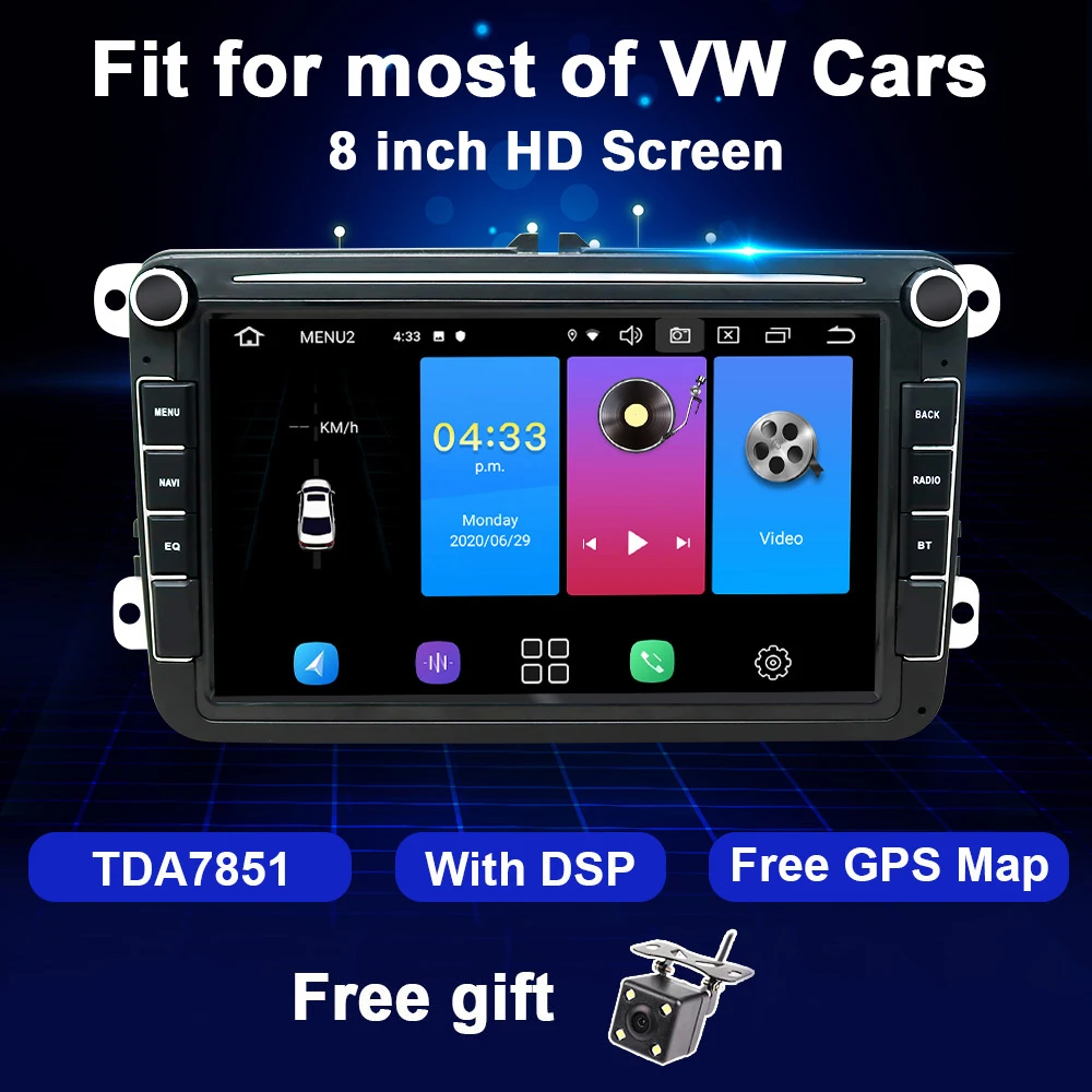 Android Car radio For VW Volkswagen Golf Polo Tiguan Passat b7 b6 SEAT leon Skoda yeti Octavia Multimedia player DSP 2 Din GPS