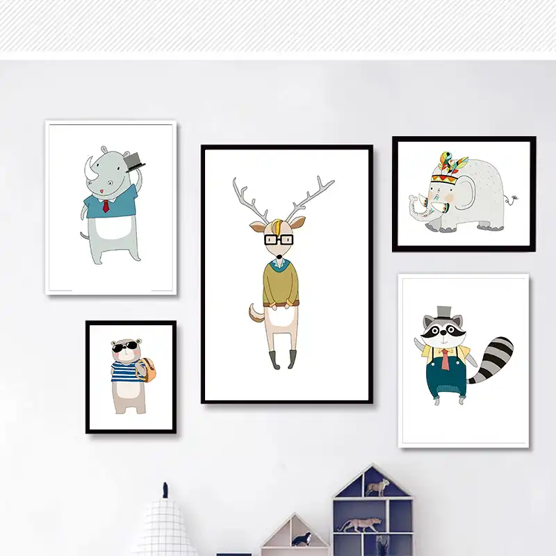 animal wall prints for nursery