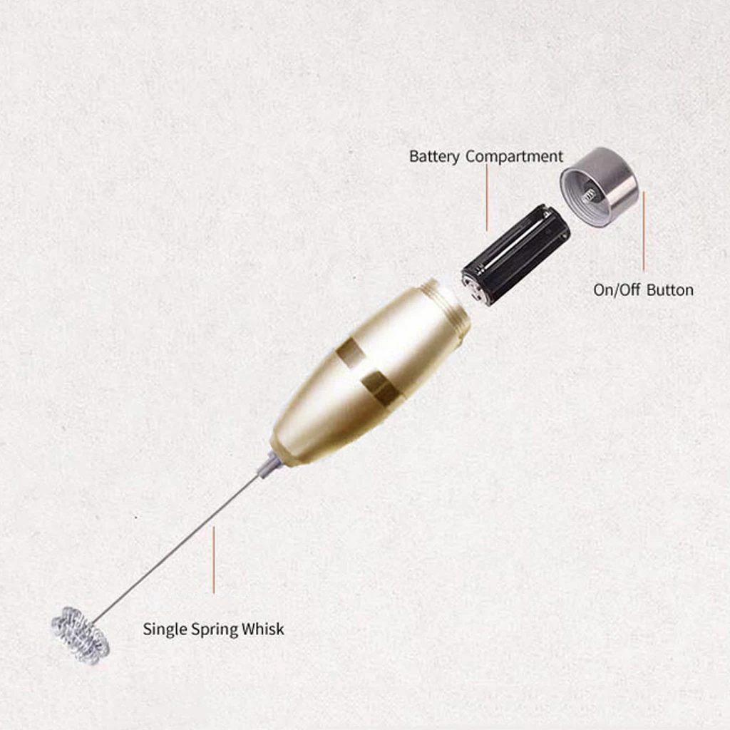 Handheld Electric Milk Frother Coffee Stainless Foamer Whisk Mixers Blend